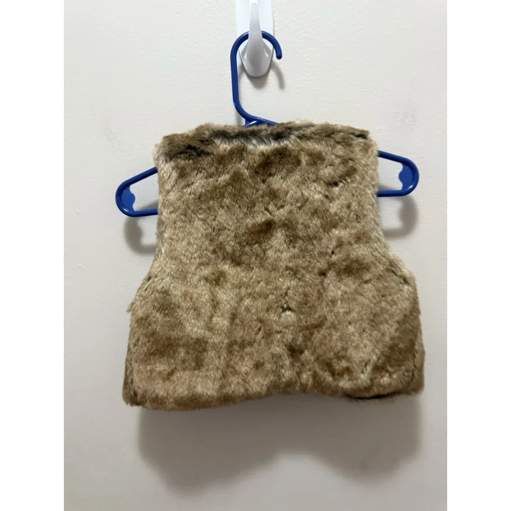 Old Navy Baby Faux Fur‎ Vest – Size 18-24M – Brown Tan Sleeveless Winter Layer